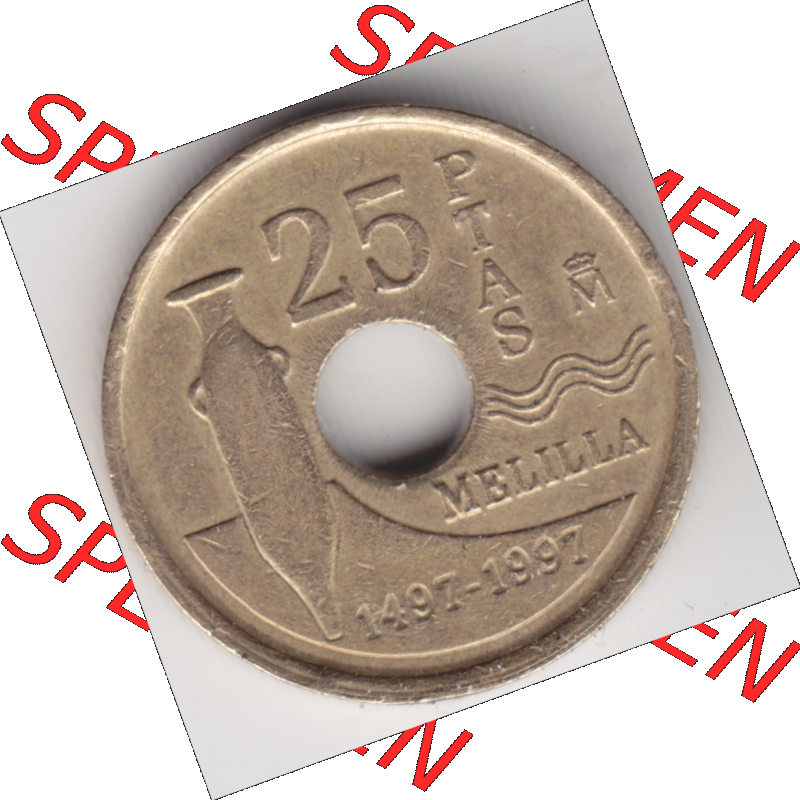 Münze Spanien / España Umlaufmünzen Sammlung in PNG 1997-1997, 25 PTAS - Peseten 1997 (1) - Digitales Münzen-Bildmaterial einer spanischen Münze aus Spanien... Sammlung