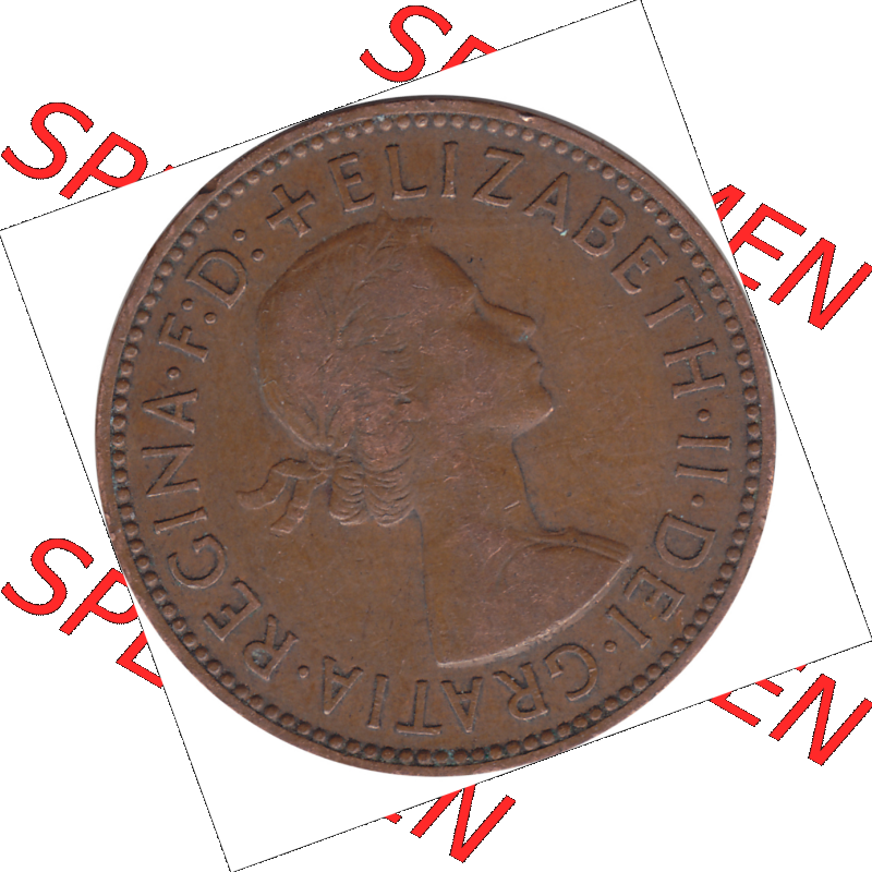 Münzen Großbritannien Umlaufmünzen Sammlung in PNG 1954-1970, Half Penny, Halber Pence 1957-01, Elisabeth II. (5) - Digitales Münzen-Bildmaterial... Sammlung