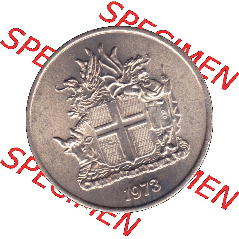 Alte Münze Island Umlaufmünze 1969-1980, 5 Kronur, Fünf Kronen 1973-01. Vorderseite der isländischen Münze. Umlaufmünze aus Island, zum katalogisieren... Sammlung