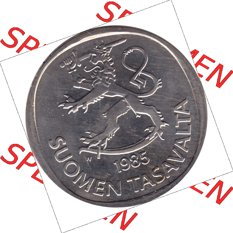Münze Finnland / SUOMI Umlaufmünzen Sammlung in PNG 1969-1993, 1 Markka, Eine finnische Mark 1985-01, SUOMEN TASAVALTA (5) - Digital Münzen-Bildmaterial einer... Sammlung