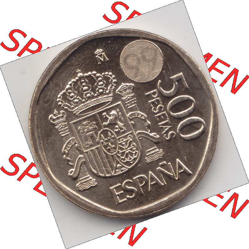 Münze Spanien / España Umlaufmünzen Sammlung in PNG 1993-2001, 500 PTAS, Peseten (1) - Digitales Münzen-Bildmaterial einer spanischen Münze aus Spanien... Sammlung