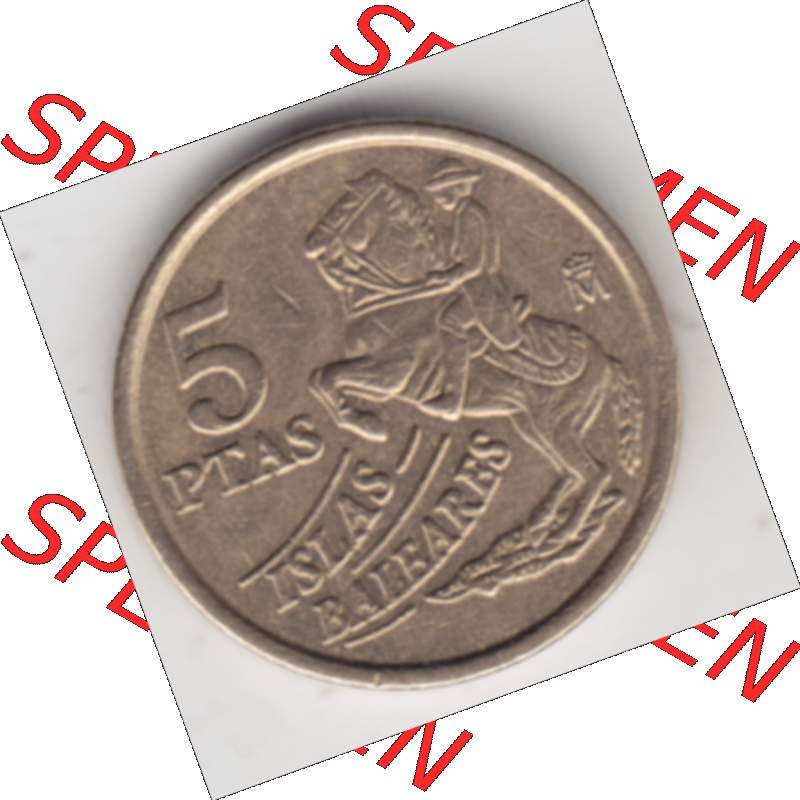 Münze Spanien / España Umlaufmünzen Sammlung in PNG 1997-1997, 5 Peseten 1997 (1) - Digitales Münzen-Bildmaterial einer spanischen Münze aus Spanien in farbige... Sammlung