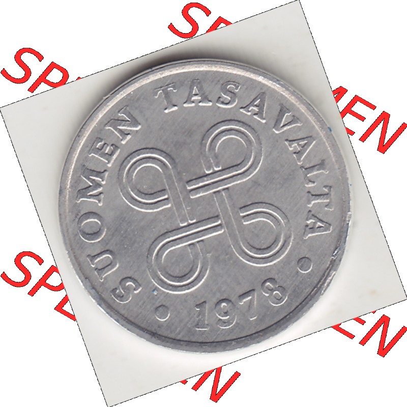 Münze Finnland / SUOMI Umlaufmünzen Sammlung in PNG 1969-1979, 1 Penny, 1978-1 (1) - Digital Münzen-Bildmaterial einer Münze aus Finnland in farbige mit einen... Sammlung