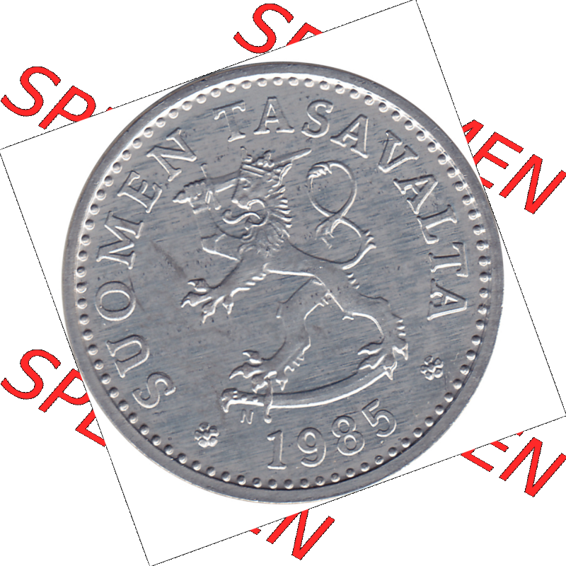 Münze Finnland / SUOMI Umlaufmünzen Sammlung in PNG 1983-1990, 10 Penny Penniä 1985-01, SUOMEN TASAVALTA (5) - Digital Münzen-Bildmaterial einer Münze... Sammlung
