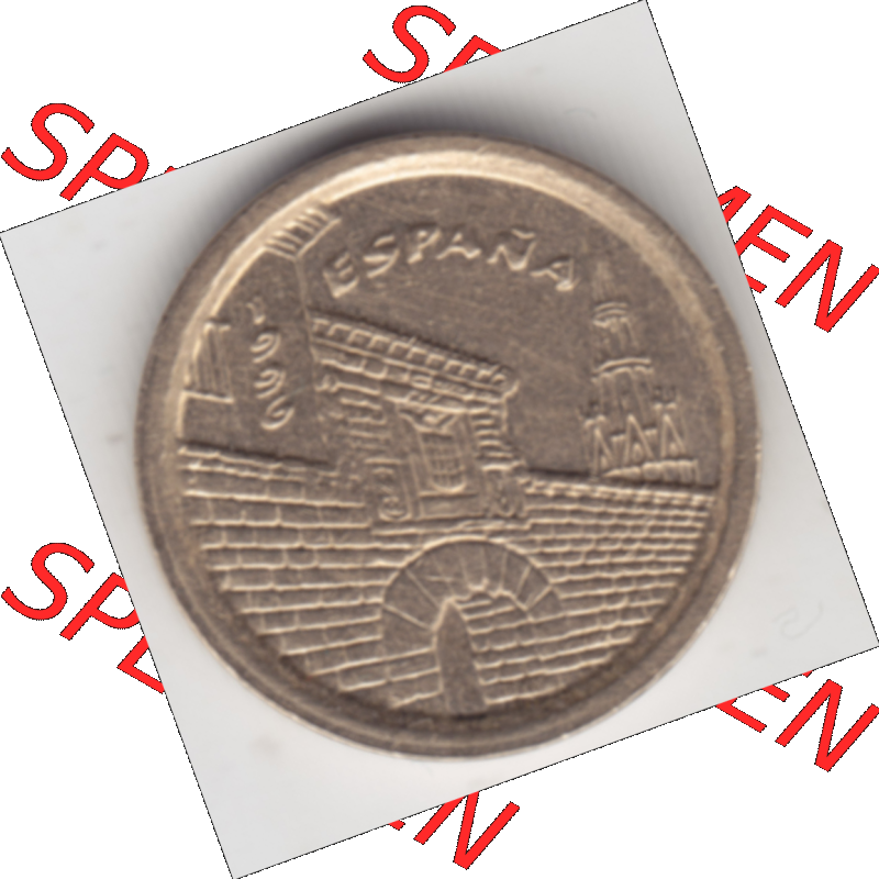 Münze Spanien / España Umlaufmünzen Sammlung in PNG 1996-1996, 5 Peseten (2) - Digitales Münzen-Bildmaterial einer spanischen Münze aus Spanien in farbige... Sammlung