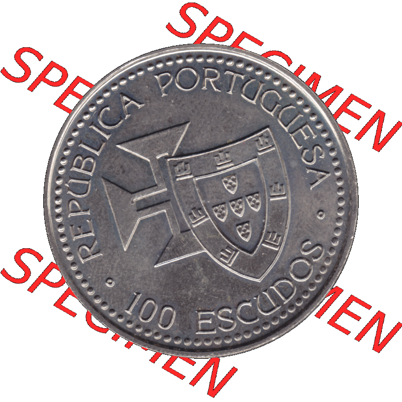 Alte Gedenkmünze aus Portugal als PNG-Grafik 1989, 100 Escudos, 1420 Madeira Porto Santo 1419. Vorderseite der Gedenkmünze aus Portugal zum katalogisieren im Münzen-Katalog... Sammlung
