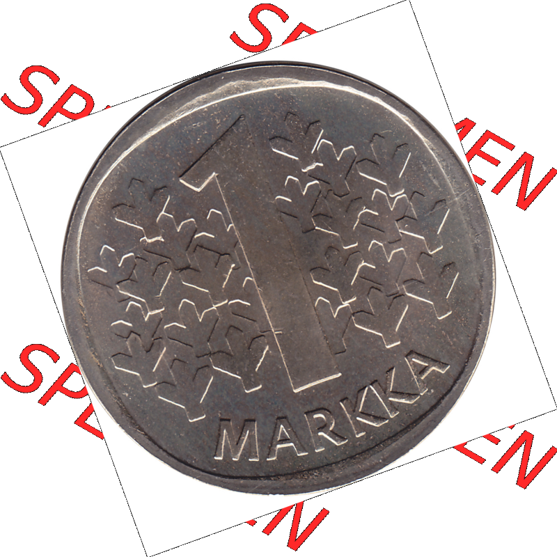Münze Finnland / SUOMI Umlaufmünzen Sammlung in PNG 1969-1993, 1 Markka, Eine finnische Mark 1980-01, SUOMEN TASAVALTA (6) - Digital Münzen-Bildmaterial einer... Sammlung