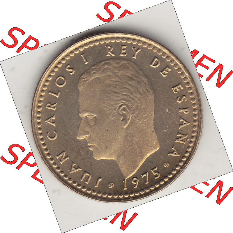 Münze Spanien / España Umlaufmünzen Sammlung in PNG 1975-1975, 1 Una Peseta 1975-1, JUAN CARLOS I REY DE ESPAÑA (1) - Digitales Münzen-Bildmaterial... Sammlung