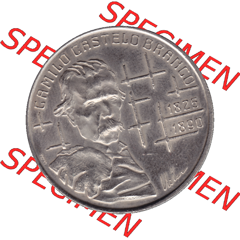 Alte Gedenkmünze aus Portugal als PNG-Grafik 1990, 100 Escudos, Camilo Castelo Braiico. Rückseite der portugiesischen Gedenkmünze aus Portugal vor der Euro-Einführung... Sammlung