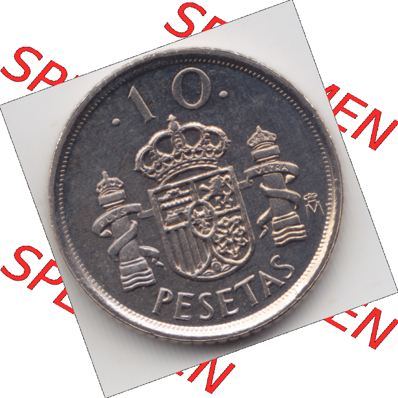 Münze Spanien / España Umlaufmünzen Sammlung in PNG 1998-2000, 10 Pesetas, Peseten (1) - Digitales Münzen-Bildmaterial einer spanischen Münze aus Spanien... Sammlung
