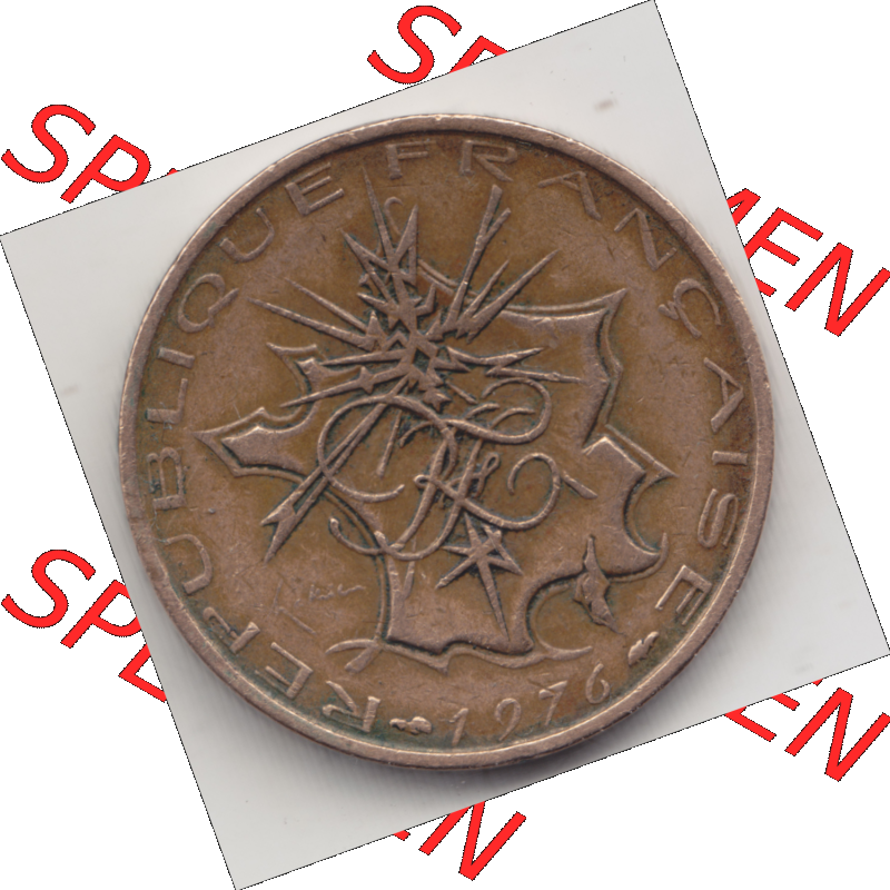 Münze Frankreich Umlaufmünzen Sammlung in PNG 1974-1987, 10 Franken-Francs 1976 (2) - Digitales Münzen-Bildmaterial einer französischen Francs Münze aus Frankreich... Sammlung