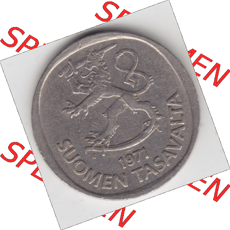 Münze Finnland / SUOMI Umlaufmünzen Sammlung in PNG 1969-1993, 1 Markka (2) - Digital Münzen-Bildmaterial einer Münze aus Finnland in farbige mit einen Scanner erstellten... Sammlung