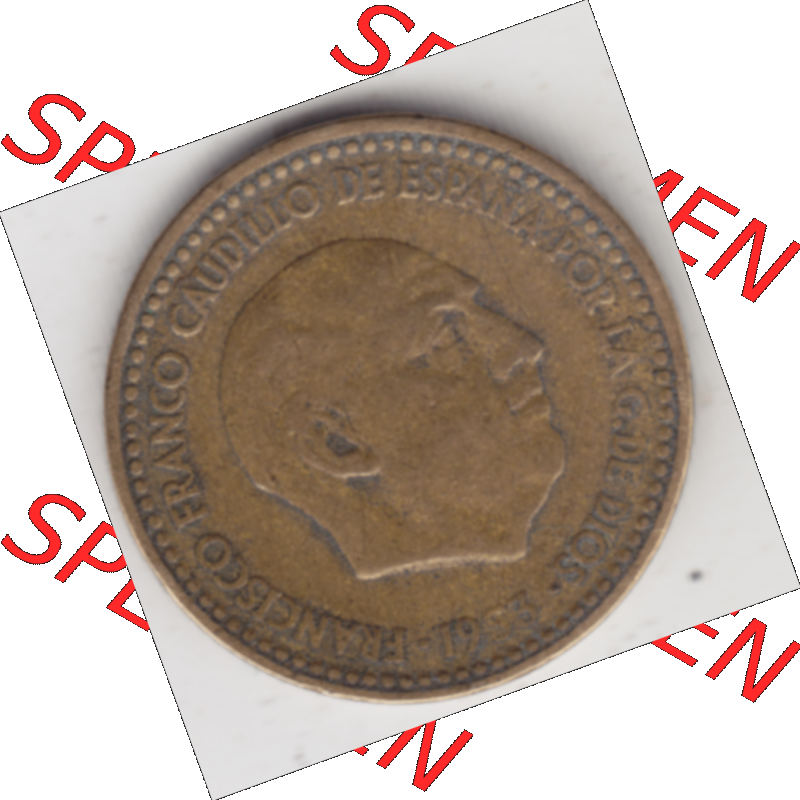 Münze Spanien / España Umlaufmünzen Sammlung in PNG 1946-1963, 1 Peseta-Pesete (2) - Digitales Münzen-Bildmaterial einer spanischen Münze aus Spanien in farbige... Sammlung