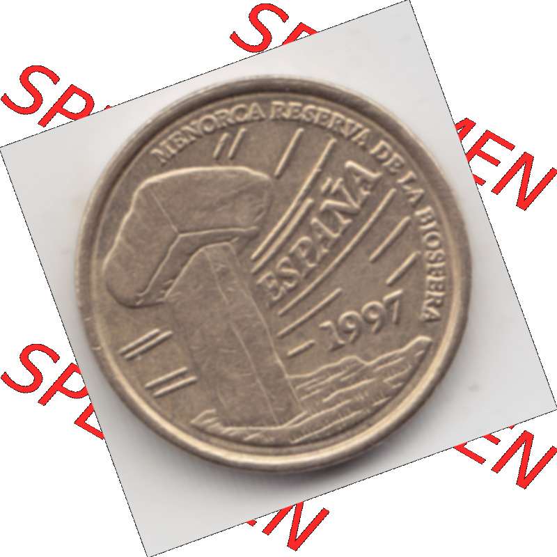 Münze Spanien / España Umlaufmünzen Sammlung in PNG 1997-1997, 5 Peseten (2) - Digitales Münzen-Bildmaterial einer spanischen Münze aus Spanien in farbige... Sammlung