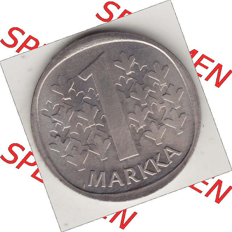 Münze Finnland / SUOMI Umlaufmünzen Sammlung in PNG 1969-1993, 1 finnische Mark, Markka 1978-1 (2) - Digital Münzen-Bildmaterial einer Münze aus Finnland in... Sammlung