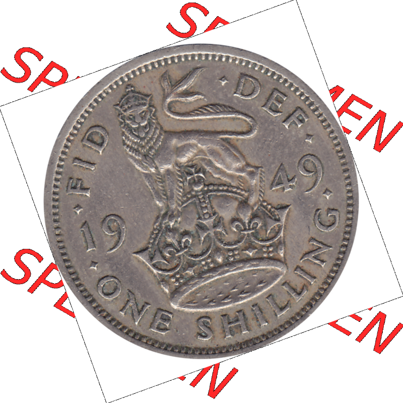 Münzen Großbritannien Umlaufmünzen Sammlung in PNG 1949-1951, 1 One Schilling - One Shilling, 1949-01 Stehender gekrönter Löwe auf Krone (6) - Digitales... Sammlung