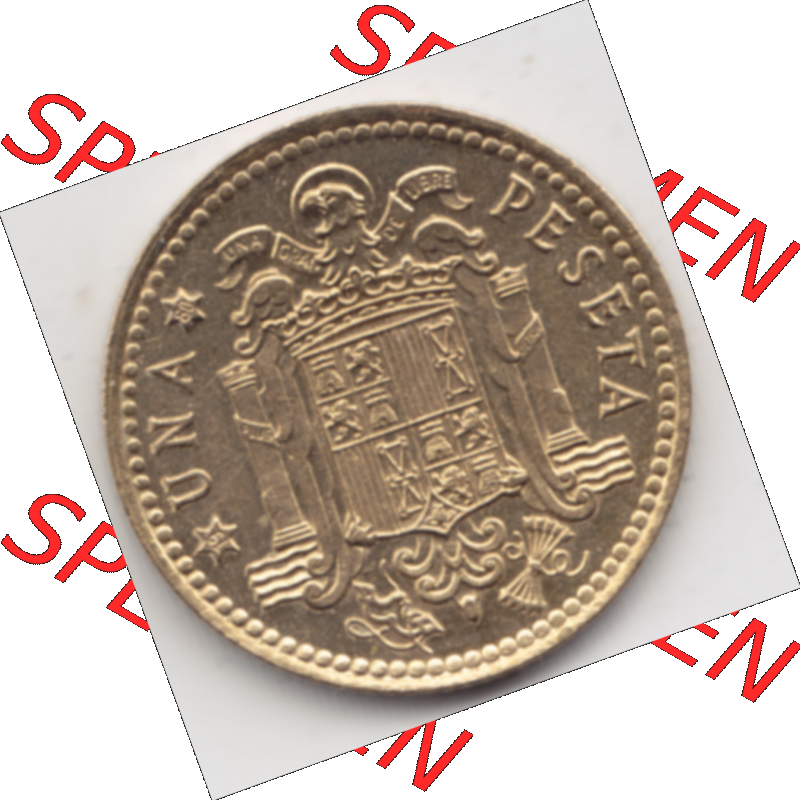 Münze Spanien / España Umlaufmünzen Sammlung in PNG 1975-1975, 1 Pesete 1979 (1) - Digitales Münzen-Bildmaterial einer spanischen Münze aus Spanien in farbige... Sammlung