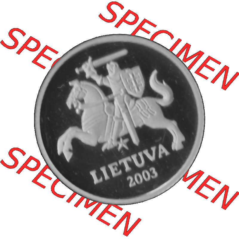 Alte Münze Litauen Kursmünzensatz 1997-2014, 10 Centu 2003-01 Graustufen. Vorderseite in Graustufen der litauischen Münze 2003, auf einen digitalen PNG-Bild der alten... Sammlung