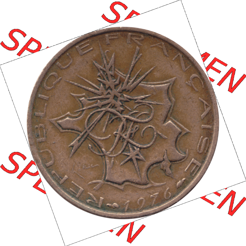 Münze Frankreich Umlaufmünzen Sammlung in PNG 1974-1987, 10 Franken-Francs 1976-01 (6) - Digitales Münzen-Bildmaterial einer französischen Francs Münze aus Frankreich... Sammlung