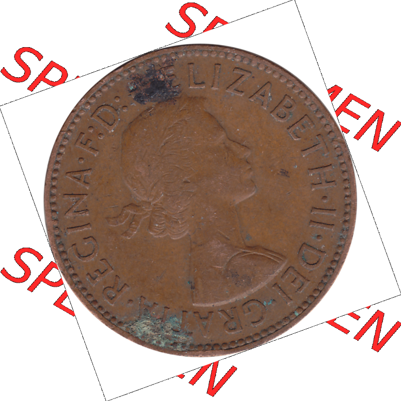 Münzen Großbritannien Umlaufmünzen Sammlung in PNG 1954-1970, Half Penny, Halber Pence 1957-02, Elisabeth II. (5) - Digitales Münzen-Bildmaterial... Sammlung