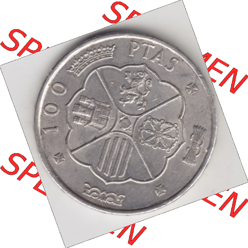 Münze Spanien / España Umlaufmünzen Sammlung in PNG 1966-1966, 100 Peseten Silber (1) - Digitales Münzen-Bildmaterial einer spanischen Münze aus Spanien in... Sammlung