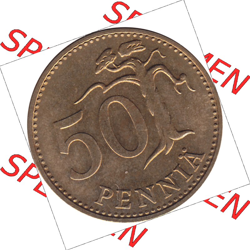 Münze Finnland / SUOMI Umlaufmünzen Sammlung in PNG 1963-1990, 50 Penny 1978-1 (6) - Digital Münzen-Bildmaterial einer Münze aus Finnland in farbige mit einen Scanner... Sammlung