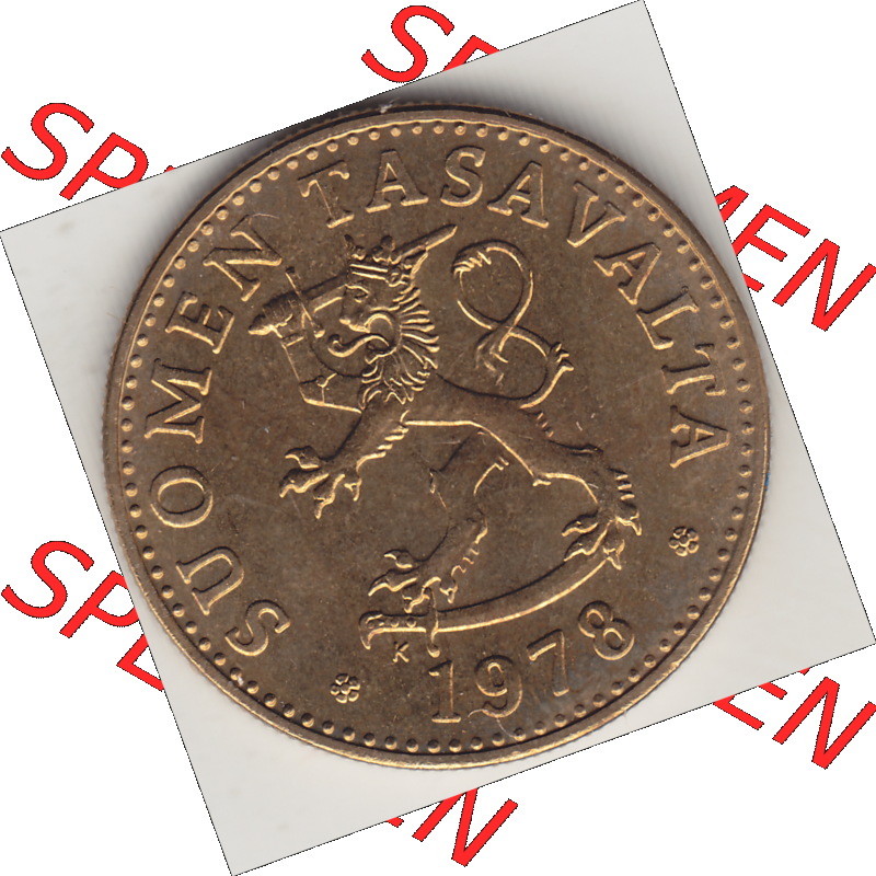 Münze Finnland / SUOMI Umlaufmünzen Sammlung in PNG 1963-1990, 50 Penny 1978-1 (1) - Digital Münzen-Bildmaterial einer Münze aus Finnland in farbige mit einen Scanner... Sammlung