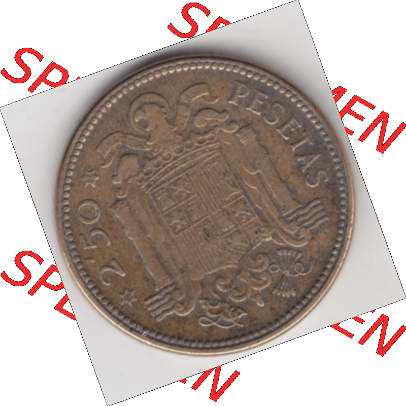 Münze Spanien / España Umlaufmünzen Sammlung in PNG 1953-1953, 2,50 Peseten 1953 (1) - Digitales Münzen-Bildmaterial einer spanischen Münze aus Spanien... Sammlung