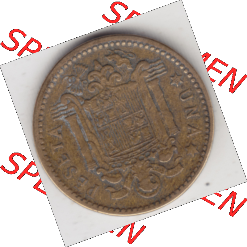 Münze Spanien / España Umlaufmünzen Sammlung in PNG 1946-1963, 1 Peseta-Pesete 19x3 (1) - Digitales Münzen-Bildmaterial einer spanischen Münze aus Spanien... Sammlung