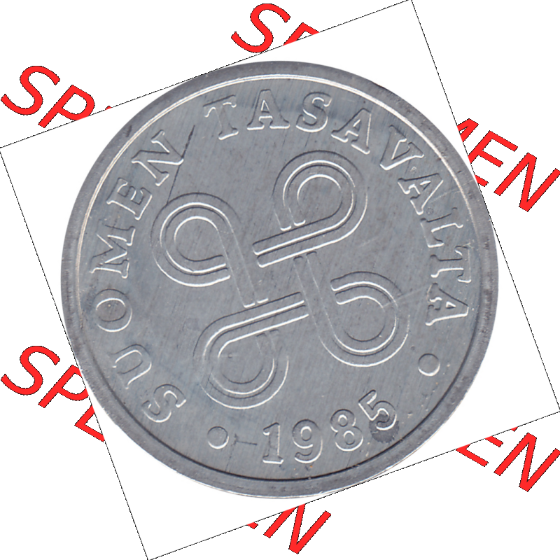 Münze Finnland / SUOMI Umlaufmünzen Sammlung in PNG 1977-1990, 5 Penny Penniä Johanneskreuz 1985-1, SUOMEN TASAVALTA (5) - Digital Münzen-Bildmaterial einer... Sammlung