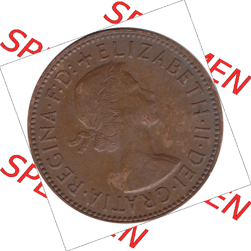 Münzen Großbritannien Umlaufmünzen Sammlung in PNG 1954-1970, Half Penny, Halber Pence 1955-01, Elisabeth II. (5) - Digitales Münzen-Bildmaterial... Sammlung