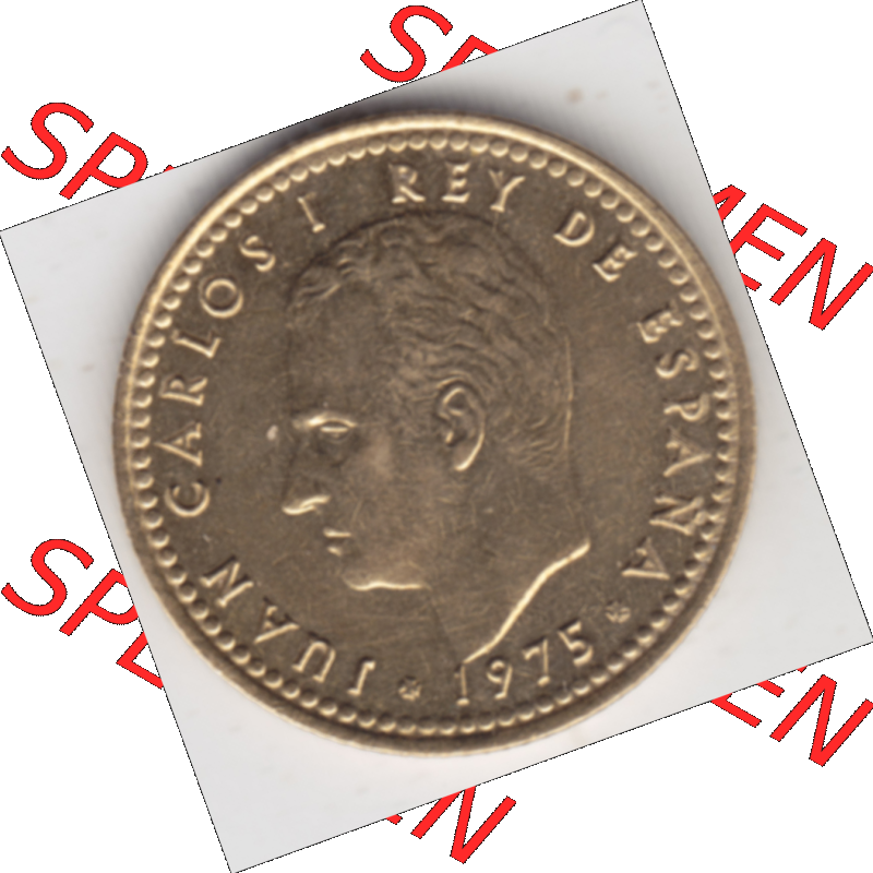 Münze Spanien / España Umlaufmünzen Sammlung in PNG 1975-1975, 1 Pesete (2) - Digitales Münzen-Bildmaterial einer spanischen Münze aus Spanien in farbige... Sammlung