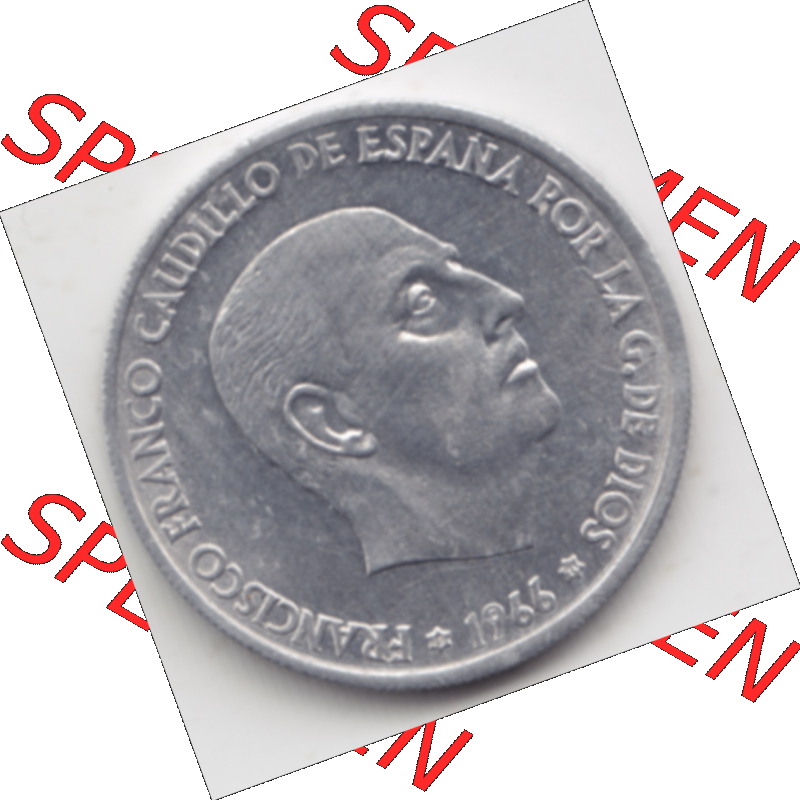Münze Spanien / España Umlaufmünzen Sammlung in PNG 1966-1966, 50 Centomis (2) - Digitales Münzen-Bildmaterial einer spanischen Münze aus Spanien in farbige... Sammlung