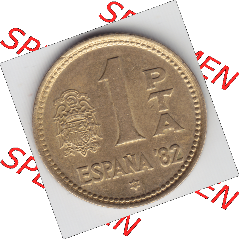 Münze Spanien / España Umlaufmünzen Sammlung in PNG 1980, 1980-1982, 1 PTA, Pesete 1980 (1) - Digitales Münzen-Bildmaterial einer spanischen Münze... Sammlung