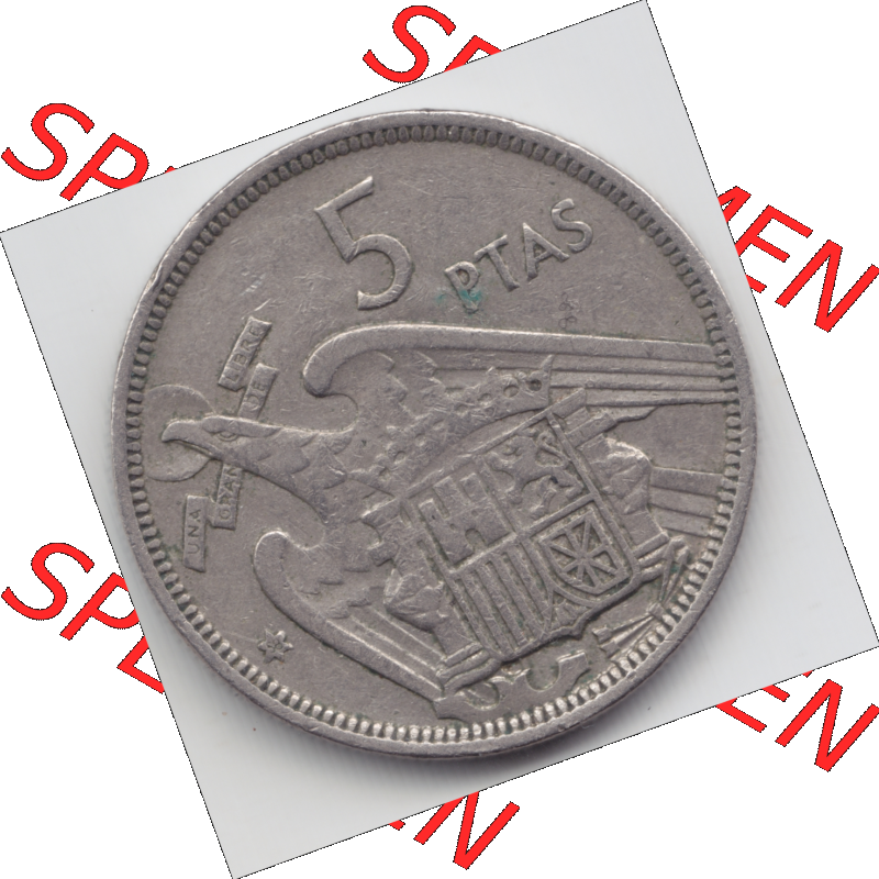 Münze Spanien / España Umlaufmünzen Sammlung in PNG 1957, 1957-1975, 5 PTAS, Peseten 1958 (1) - Digitales Münzen-Bildmaterial einer spanischen Münze... Sammlung