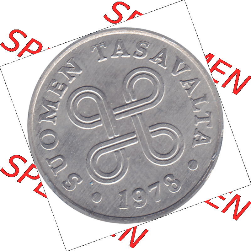 Münze Finnland / SUOMI Umlaufmünzen Sammlung in PNG 1969-1979, 1 Penny, 1978-1 (5) - Digital Münzen-Bildmaterial einer Münze aus Finnland in farbige mit einen... Sammlung