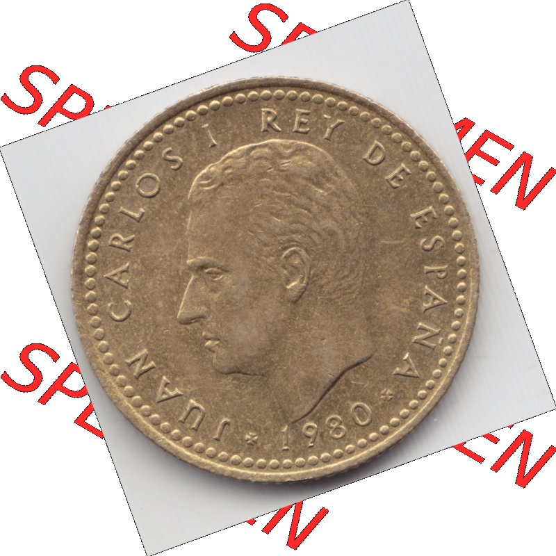 Münze Spanien / España Umlaufmünzen Sammlung in PNG 1980, 1980-1982, 1 PTA, Pesete 1980 (2) - Digitales Münzen-Bildmaterial einer spanischen Münze... Sammlung