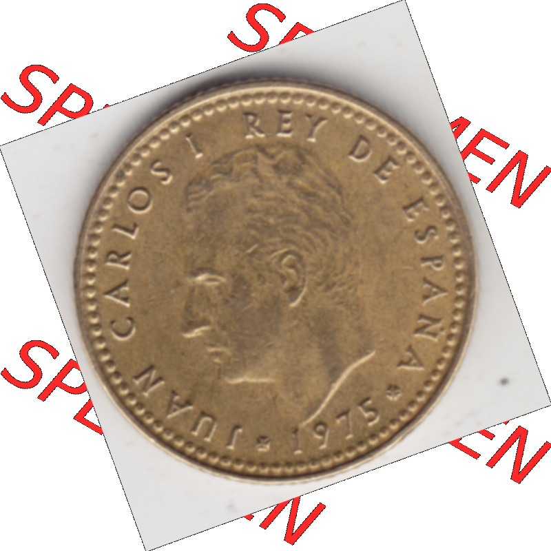 Münze Spanien / España Umlaufmünzen Sammlung in PNG 1975-1975, 1 Peseta, Pesete (2) - Digitales Münzen-Bildmaterial einer spanischen Münze aus Spanien... Sammlung