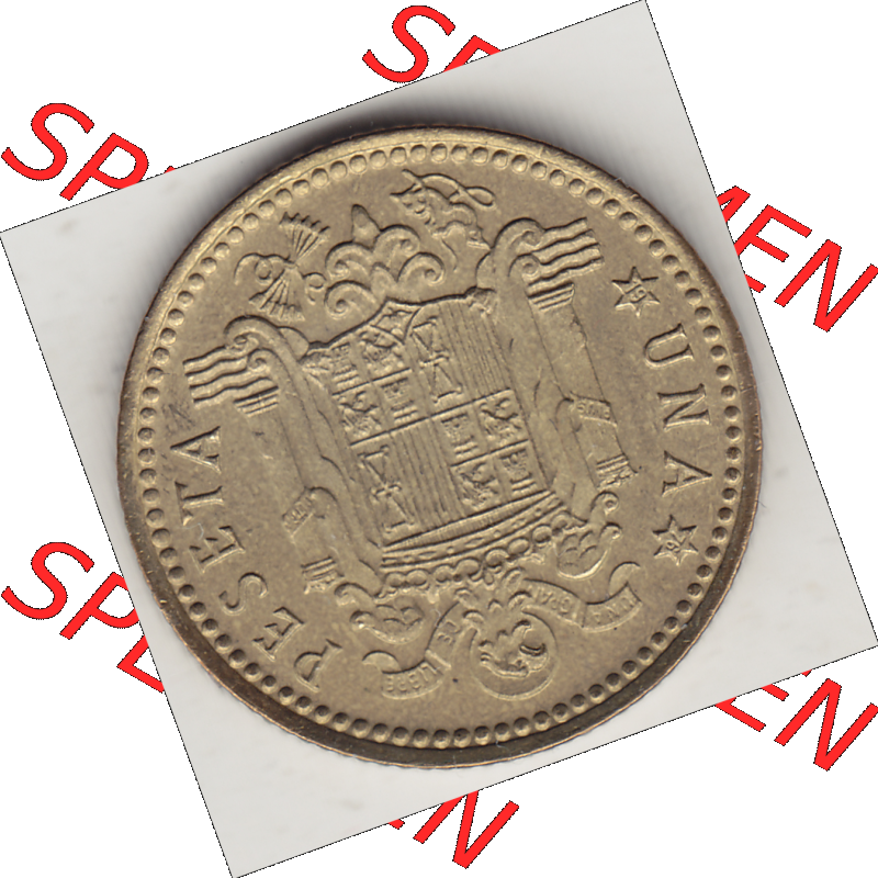 Münze Spanien / España Umlaufmünzen Sammlung in PNG 1975-1975, 1 Una Peseta 1975-1, JUAN CARLOS I REY DE ESPAÑA (2) - Digitales Münzen-Bildmaterial... Sammlung