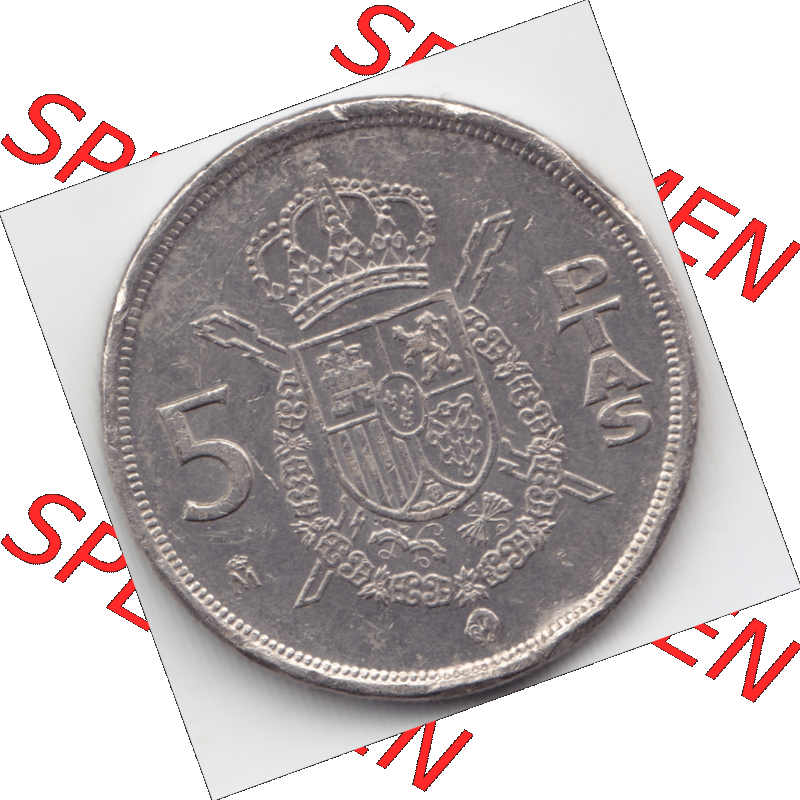 Münze Spanien / España Umlaufmünzen Sammlung in PNG 1982-1989, 5 PETAS, Peseten 1982 (1) - Digitales Münzen-Bildmaterial einer spanischen Münze aus... Sammlung