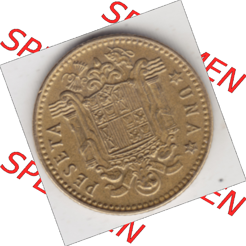 Münze Spanien / España Umlaufmünzen Sammlung in PNG 1975-1975, 1 Peseta, Pesete 1979 (1) - Digitales Münzen-Bildmaterial einer spanischen Münze aus... Sammlung