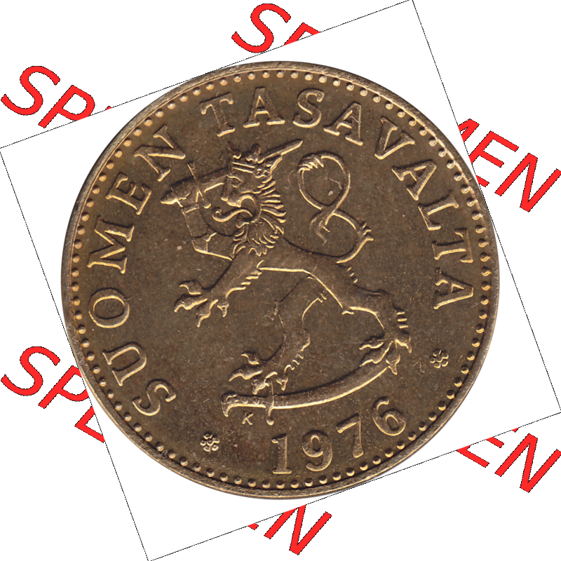 Münze Finnland / SUOMI Umlaufmünzen Sammlung in PNG 1963-1990, 50 Penny Penniä 1976-1, SUOMEN TASAVALTA (5) - Digital Münzen-Bildmaterial einer Münze... Sammlung