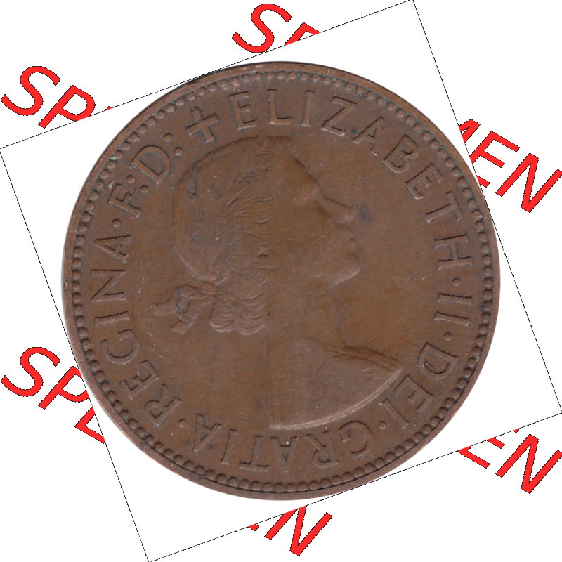 Münzen Großbritannien Umlaufmünzen Sammlung in PNG 1954-1970, Half Penny, Halber Pence 1954-01, Elisabeth II. (5) - Digitales Münzen-Bildmaterial... Sammlung