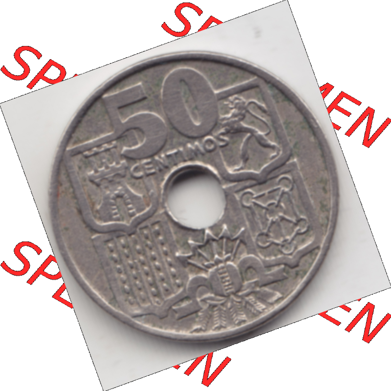 Münze Spanien / España Umlaufmünzen Sammlung in PNG 1949-1963, 50 Centimos 1963 (1) - Digitales Münzen-Bildmaterial einer spanischen Münze aus Spanien in... Sammlung