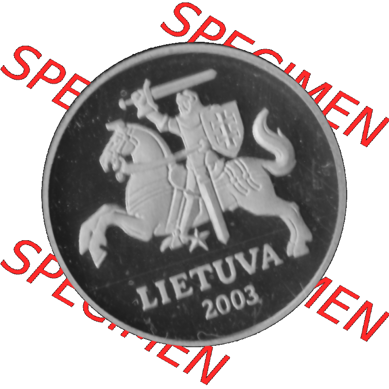 Alte Münze Litauen Kursmünzensatz 1997-2014, 50 Centu 2003-01 Graustufen. Vorderseite in Graustufen der litauischen Münze 2003, auf einen digitalen PNG-Bild der alten... Sammlung