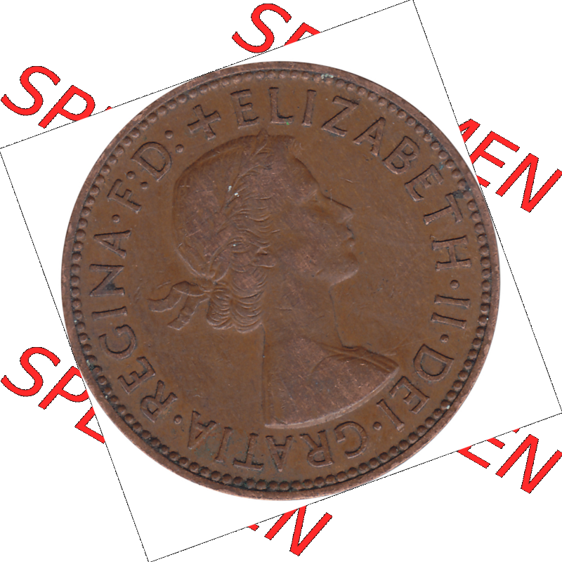 Münzen Großbritannien Umlaufmünzen Sammlung in PNG 1954-1970, Half Penny, Halber Pence 1954-02, Elisabeth II. (5) - Digitales Münzen-Bildmaterial... Sammlung