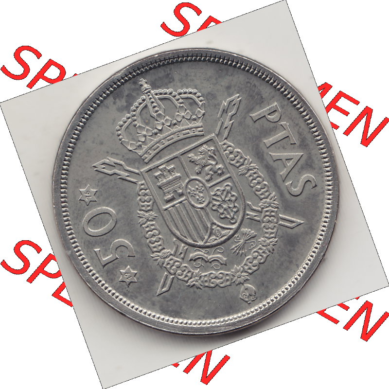 Münze Spanien / España Umlaufmünzen Sammlung in PNG 1975-1975, 50 Peseten 1975-1, JUAN CARLOS I REY DE ESPAÑA (2) - Digitales Münzen-Bildmaterial... Sammlung