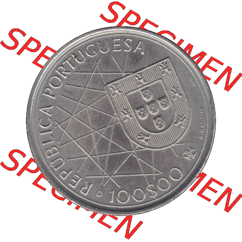 Alte Gedenkmünze aus Portugal als PNG-Grafik 1989, 100 Escudos, Arouipelago Dos Acores, 1439-1989. Vorderseite der Gedenkmünze aus Portugal zum katalogisieren im Münzen-Katalog... Sammlung