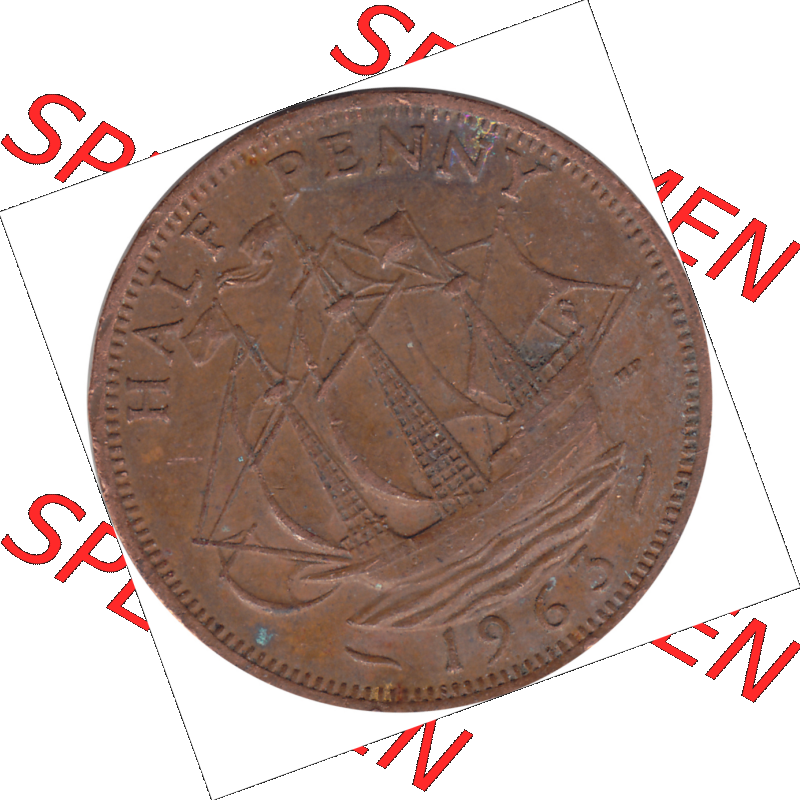 Münzen Großbritannien Umlaufmünzen Sammlung in PNG 1954-1970, Half Penny, Halber Pence 1963-03, Elisabeth II. (6) - Digitales Münzen-Bildmaterial... Sammlung