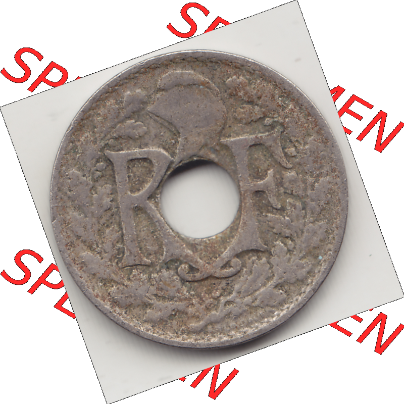 Münze Frankreich Umlaufmünzen Sammlung in PNG 1917-1938, 10 Centimes - Cmes 1920-2 (1) - Digitales Münzen-Bildmaterial einer französischen Francs Münze aus Frankreich... Sammlung